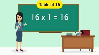 16times tables16x 16 table tables of16 16xnurseryrhymes multiplication addition substraction [upl. by Nerte483]