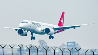 BRAND NEW  Helvetic Airways Embraer E190E2 Landing and Takeoff from Belgrade Airport  With ATC [upl. by Akinet369]