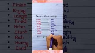 Synonyms Same Meaning📝👩‍🏫🔥😉shorts ytshorts education english learnenglish shortvideo yt [upl. by Adnaugal]