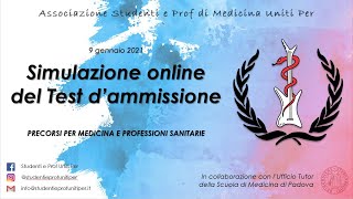 Correzione Simulazione dei Test dAmmissione in Medicina e Professioni Sanitarie  9 Gennaio 2021 [upl. by Ianaj]