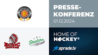 01122024  Pressekonferenz  ECDC Memmingen Indians vs Bietigheim Steelers [upl. by Annavaj]