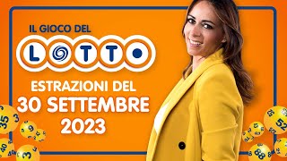 Estrazione in diretta del Gioco del Lotto e del Simbolotto di Sabato 30 Settembre 2023 [upl. by Aborn]