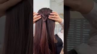 Half hair tutorial braid😍 hairstyle tutorial braids viralvideo ytshorts shorts [upl. by Derman194]