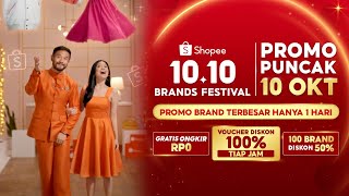 Belanja 100 ORI di Promo Puncak 10 Oktober Shopee 1010 Brands Festival  Gratis Ongkir RP0 [upl. by Esidnac]