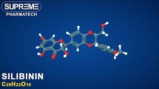 Silibinin  C25H22O10  3D molecule [upl. by Onirefez378]