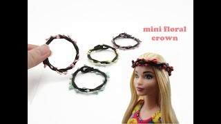 DIY Miniature Doll Mini Floral Crown Headband  Easy [upl. by Lorsung250]