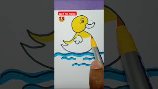 Duck 🦆😱 drawing  easy drawing step by step  easy draw shorts youtubeshorts [upl. by Airdnaxila]