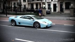 Lamborghini Diablo 60 VT  Accelerations on Park Lane London [upl. by Relyhs]