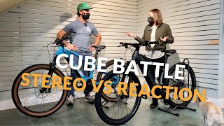 Battle of the Cube EBikes Full Suspension Stereo vs Hardtail Reaction [upl. by Aihsemak]