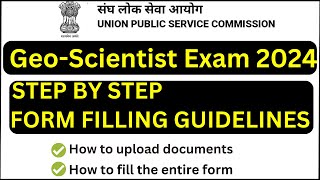 How To Fill UPSC Geoscientist Exam Form How to do One Time Registration OTR [upl. by Rudyard229]