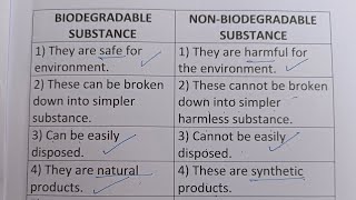 Difference Between Biodegradable Substance And NonBiodegradable SubstanceClass Series [upl. by Nwahsram587]