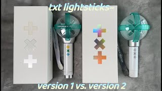 TXTs Official Lightsticks ♡ Version 1 amp Version 2 Comparison [upl. by Ahsata761]