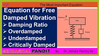 MV30 Part1  EQUATION FOR FREE DAMPED VIBRATION damping vibration spring mechanical shock [upl. by Gerita]