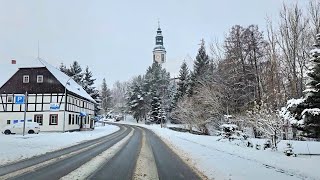 Driving in Germany 🇩🇪  Oderwitz  Heavy Snowfall  Most Beautiful Village in Germany  4k60fps [upl. by Amle]