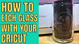 How to etch glass the easy way with your Cricut vinyl and armour etch cream beginner friendly [upl. by Ellainad]