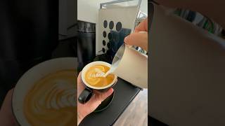 POV Home Barista Feather Latte coffee espresso barista latte latteart latteartist shorts [upl. by Notnek]