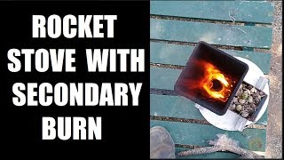 Rocket Stove with secondary burn fuel test [upl. by Fairfax]