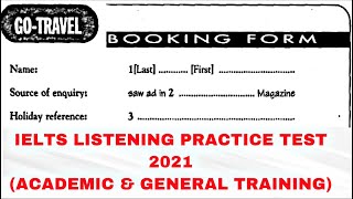 IELTS LISTENING GO TRAVEL BOOKING FORM LISTENING PRACTICE TEST 2021  BLANKSMCQ  BRIGHT FUTURE [upl. by Odnalra55]