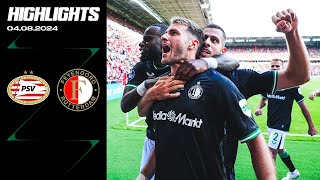 FIRST MATCH FIRST TROPHY 🏆  Highlights PSV  Feyenoord  Johan Cruijff Schaal 2024 [upl. by Anirbaz661]