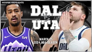 Dallas Mavericks vs Utah Jazz Full Game Highlights  Mar 25  2024 NBA Season [upl. by Moriarty65]