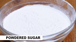 Homemade Powdered Sugar Recipe  Cooking Basics [upl. by Hnao936]