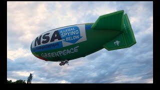 Illegal Spying Below Activists Fly AntiSurveillance Airship over NSAs Utah Data Center [upl. by Arabrab782]