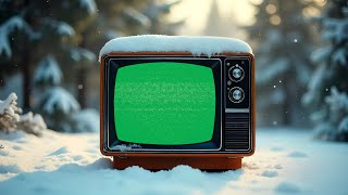 Retro TV Green Screen on a Snowy Landscape  Global Kreators [upl. by Miharba]