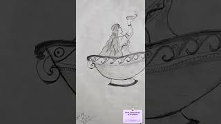 diwalispecial Sketch Of Diya ✨💫art shortsvideo ArtsyNisha [upl. by Yzmar811]