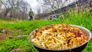 The raining day Im Cooking PASTA FEAST in Nature  Nature Life [upl. by Callum]