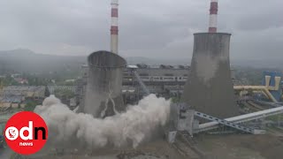 Cooling tower demolished in Poland [upl. by Lazes]