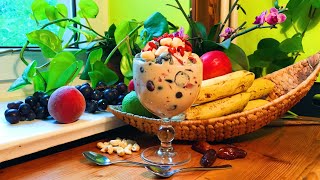 Goji Macadamia Mixed Fruit Salad with Lemony Cashew Cream  Take 3 [upl. by Esaele100]