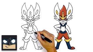 How To Draw Cinderace  Pokemon Sword and Shield [upl. by Milka627]