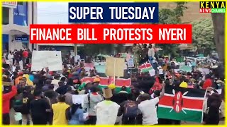 Situation in Nyeri Finance Bill Protests Maandamano today by Gen Z [upl. by Aeduj]