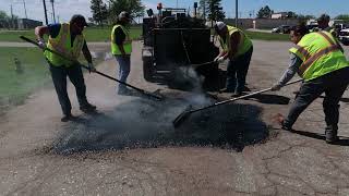 Road Repair FAST with Cimline and Maxwell Products Mastic Watch road repair in real time [upl. by Solrac]