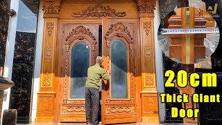 Skillful Craftsman Skills  Design And Build Massive Carved Wooden Doors Of Incredible Thickness [upl. by Nodgnal]