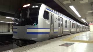 JR横須賀線線E217系東京駅発車 その1JR Yokosuka Line E217 Series20131222 [upl. by Frolick]