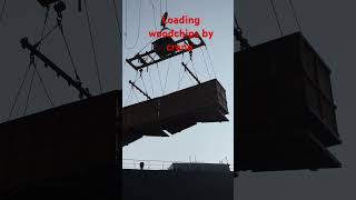 Loading woodchips by crane shiping woodchips vessel crane [upl. by Walcott]