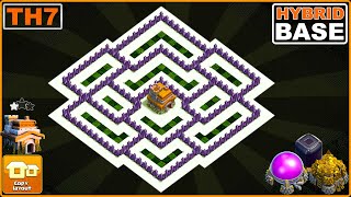 NEW BEST TH7 Hybrid Base 2023 Copy Link  COC Town hall 7 Base Design [upl. by Astor]