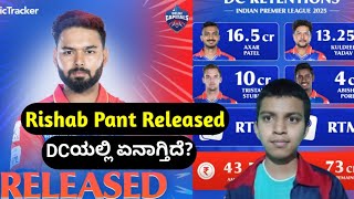 Delhi Capitals Not Retained Rishabh Pant KannadaDC IPL 2025 Retention Analysis in KannadaCricket [upl. by Odell976]