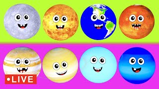 Learn Planets in 3D for KIDS 🪐 🔴 Planets Mercury Venus Earth Mars Jupiter Saturn Uranus Neptune [upl. by Econah440]