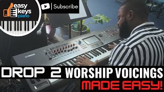 How To Apply Drop 2 Chord Voicings To Gospel Piano Chord Progression [upl. by Siahc170]