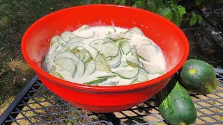 Cool Creamy Cucumber Salad Recipe – Easy amp Delicious Refreshing Summer Side – The Hillbilly Kitchen [upl. by Yulma]