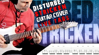 DISTURBED  STRICKEN guitar cover with SOLO  live TABS [upl. by Ayiram]