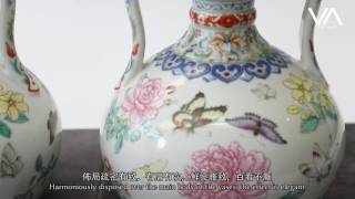 大點評│人見人愛的乾隆粉彩花蝶尊 [upl. by Annaeoj]