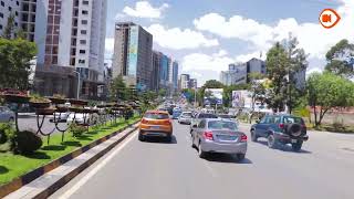 Driving from Bole Airport to Meskel Square Addis Ababa Ethiopia [upl. by Lovich733]