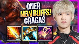 ONER DOMINATING GRAGAS WITH NEW BUFFS  T1 Oner Plays Gragas JUNGLE vs Graves  Season 2024 [upl. by Ydnes]