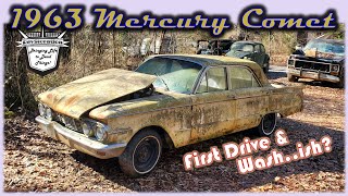 1963 Mercury Comet 260 V8  FIRST DRIVE amp WASH in 25 Years  Carburetor Rebuild and BUSTED Lines [upl. by Ardnola17]