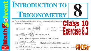 Exercise 83 class 10 Q4 i to v  Introduction to Trigonometry class 10  By RK Sir [upl. by Ramburt912]