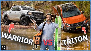 Mitsubishi Triton GSR v Nissan Navara SL Warrior  Tame v Tweaked Ute  Drivecomau [upl. by Anema119]