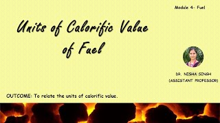 Units of Calorific Value By Dr Nisha Singh [upl. by Dwinnell]